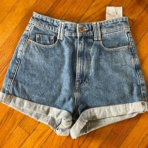 Zara high waisted cuffed jean shorts. Size 2